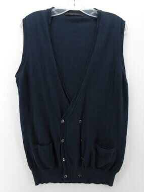 Messagerie Sweater Medium Vest Cardigan Double Breasted Pockets Italy